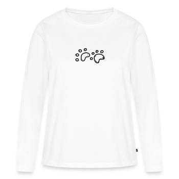 Chaton chaton chaton chaton icône empreinte - T-shirt manches longues Premium bio Femme - blanc - Devant - Julia (174cm)