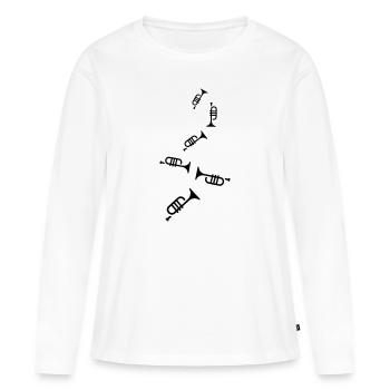Instrument de trompette - T-shirt manches longues Premium bio Femme - blanc - Devant - Julia (174cm)