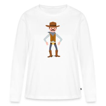 cowboy - Women's Premium Organic Long Sleeve Shirt - white - Front - Julia (174cm)