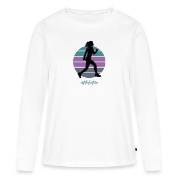 Trail Marathon Athlétisme Walker Ultrarun Sport - T-shirt manches longues Premium bio Femme - blanc - Devant - Julia (174cm)