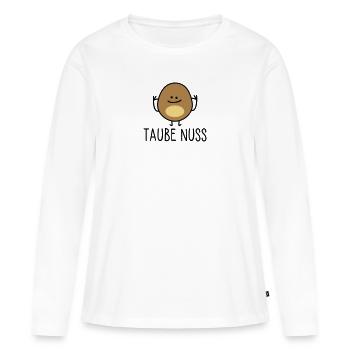 Taube Nuss - Frauen Premium Bio Langarmshirt - Weiß - Vorne - Julia (174cm)