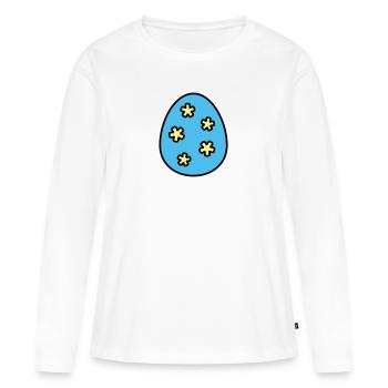 Oeuf de Pâques coloré - T-shirt manches longues Premium bio Femme - blanc - Devant - Julia (174cm)