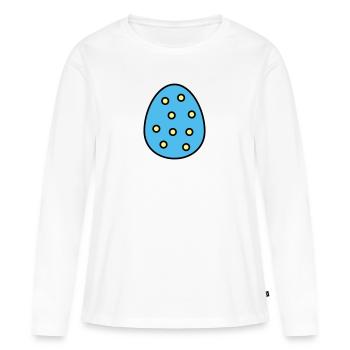 Œuf de Pâques marqué - T-shirt manches longues Premium bio Femme - blanc - Devant - Julia (174cm)