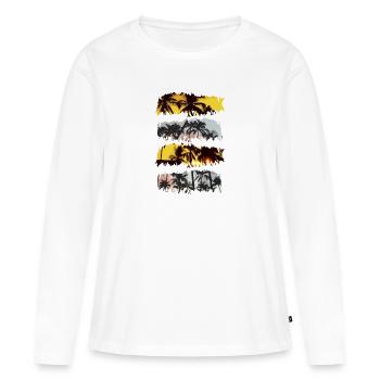 palmiers - T-shirt manches longues Premium bio Femme - blanc - Devant - Julia (174cm)