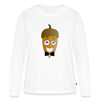 Eichel - Frauen Premium Bio Langarmshirt - Weiß - Vorne - Julia (174cm)