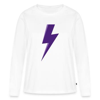 Eclair violet - T-shirt manches longues Premium bio Femme - blanc - Devant - Julia (174cm)