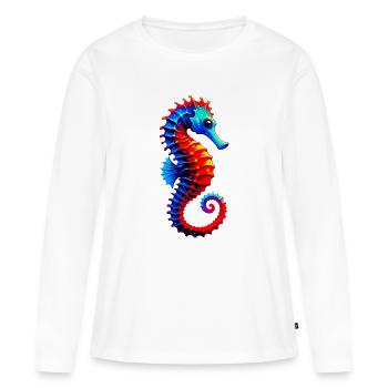 Hippocampe - T-shirt manches longues Premium bio Femme - blanc - Devant - Julia (174cm)