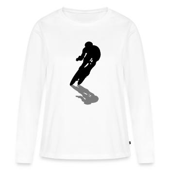 Coureur - T-shirt manches longues Premium bio Femme - blanc - Devant - Julia (174cm)