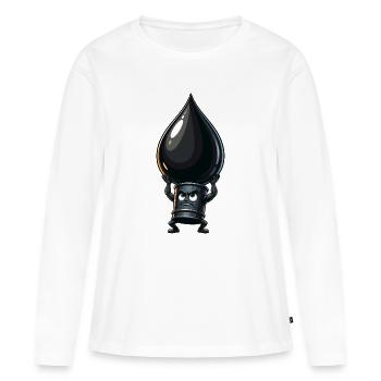 Figure de héros Oil Drop - T-shirt manches longues Premium bio Femme - blanc - Devant - Julia (174cm)