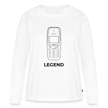 Legend mobile phone - Women's Premium Organic Long Sleeve Shirt - white - Front - Julia (174cm)