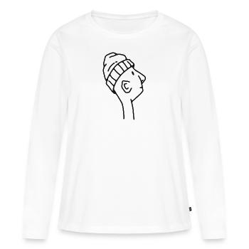 Mec marrant - T-shirt manches longues Premium bio Femme - blanc - Devant - Julia (174cm)