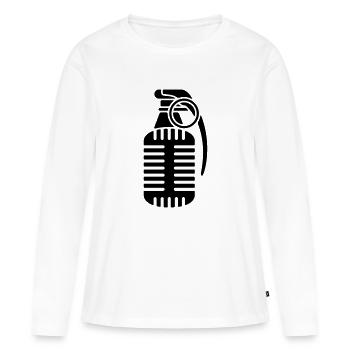 Mikrofon Granate - Frauen Premium Bio Langarmshirt - Weiß - Vorne - Julia (174cm)