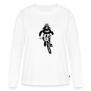 bmx racing - T-shirt manches longues Premium bio Femme - blanc - Devant - Julia (174cm)