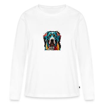 Color Dog - Frauen Premium Bio Langarmshirt - Weiß - Vorne - Julia (174cm)