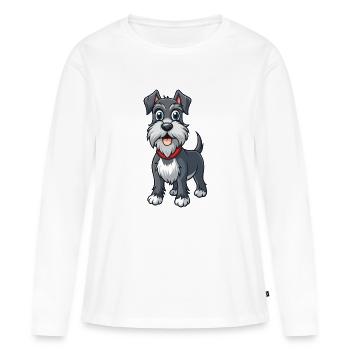 Conception artistique gracieuse de Schnauzer standard - T-shirt manches longues Premium bio Femme - blanc - Devant - Julia (174cm)
