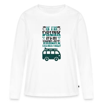 Vanlife ivre, humour/blague design - T-shirt manches longues Premium bio Femme - blanc - Devant - Julia (174cm)