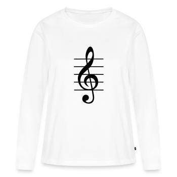 treble clef - Women's Premium Organic Long Sleeve Shirt - white - Front - Julia (174cm)