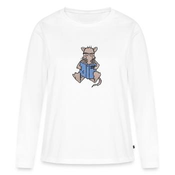 Leseratte - Frauen Premium Bio Langarmshirt - Weiß - Vorne - Julia (174cm)