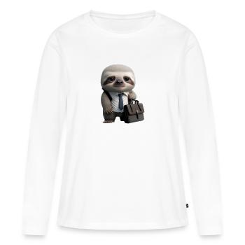 Business Sloth - Women's Premium Organic Long Sleeve Shirt - white - Front - Julia (174cm)
