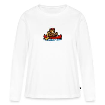 Ours d’aventure à pagaie en canoë - T-shirt manches longues Premium bio Femme - blanc - Devant - Julia (174cm)