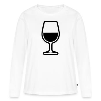 Simple boire verre - T-shirt manches longues Premium bio Femme - blanc - Devant - Julia (174cm)