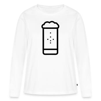 Bière - T-shirt manches longues Premium bio Femme - blanc - Devant - Julia (174cm)