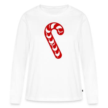 Zuckerstange - Frauen Premium Bio Langarmshirt - Weiß - Vorne - Julia (174cm)