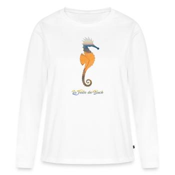 La Teste hippocampe - T-shirt manches longues Premium bio Femme - blanc - Devant - Julia (174cm)