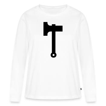 Axt - Frauen Premium Bio Langarmshirt - Weiß - Vorne - Julia (174cm)