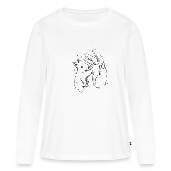 HQshirts Lapin Amour Tendre - T-shirt manches longues Premium bio Femme - blanc - Devant - Julia (174cm)
