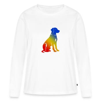 Dackel DachsHund Bunt Hund Bunt - Frauen Premium Bio Langarmshirt - Weiß - Vorne - Julia (174cm)