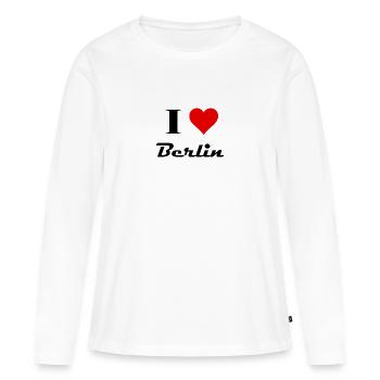 I Love Berlin - T-shirt manches longues Premium bio Femme - blanc - Devant - Julia (174cm)