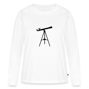 Telescope - T-shirt manches longues Premium bio Femme - blanc - Devant - Julia (174cm)