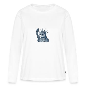 Statue de la Liberté de l’opossum - T-shirt manches longues Premium bio Femme - blanc - Devant - Julia (174cm)