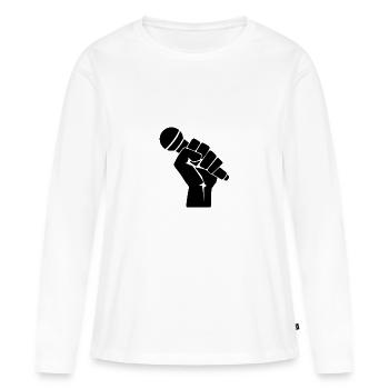 Révolution musicale - T-shirt manches longues Premium bio Femme - blanc - Devant - Julia (174cm)