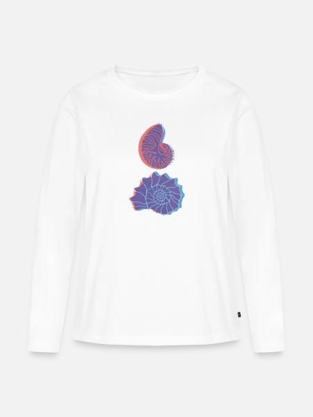 Muscheln Risograph - Frauen Premium Bio Langarmshirt - Weiß