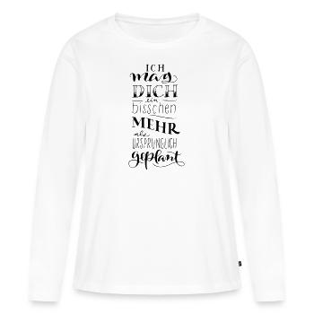 ich mag dich - Frauen Premium Bio Langarmshirt - Weiß - Vorne - Julia (174cm)