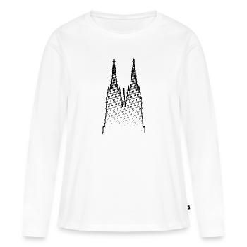 Cologne, cathédrale, NRW, cathédrale de Cologne (noir) - T-shirt manches longues Premium bio Femme - blanc - Devant - Julia (174cm)