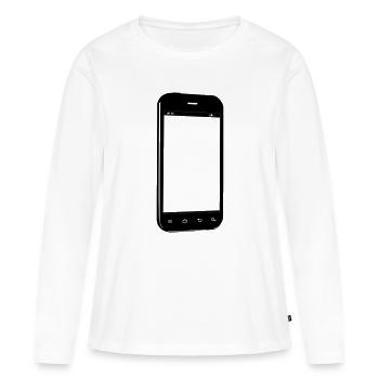 Smartphone - Women's Premium Organic Long Sleeve Shirt - white - Front - Julia (174cm)