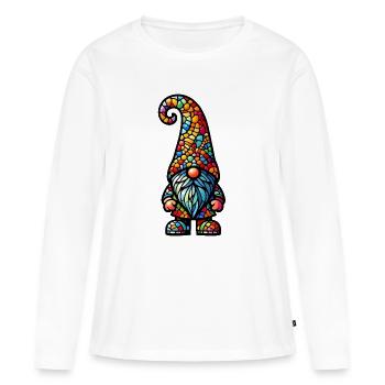 Gnome - T-shirt manches longues Premium bio Femme - blanc - Devant - Julia (174cm)