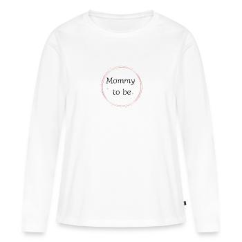Future maman - T-shirt manches longues Premium bio Femme - blanc - Devant - Julia (174cm)