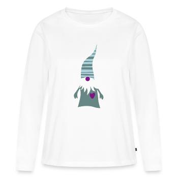 Noël scandinave au cœur de nain nain - T-shirt manches longues Premium bio Femme - blanc - Devant - Julia (174cm)