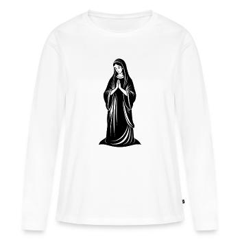 La Vierge Marie priant - T-shirt manches longues Premium bio Femme - blanc - Devant - Julia (174cm)