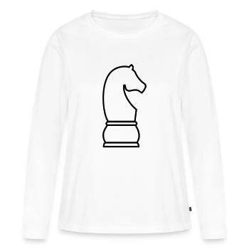Schach Springer - Frauen Premium Bio Langarmshirt - Weiß - Vorne - Julia (174cm)