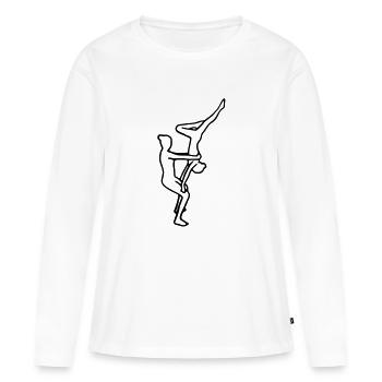 Acrobatie - T-shirt manches longues Premium bio Femme - blanc - Devant - Julia (174cm)