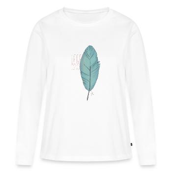 plume - T-shirt manches longues Premium bio Femme - blanc - Devant - Julia (174cm)
