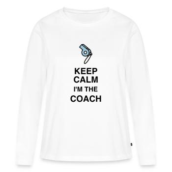Coach / Coaching / Entraineur / Sport - T-shirt manches longues Premium bio Femme - blanc - Devant - Julia (174cm)