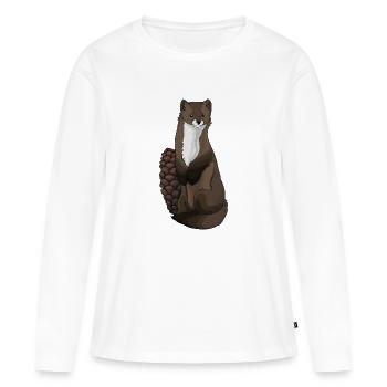 Martre - T-shirt manches longues Premium bio Femme - blanc - Devant - Julia (174cm)