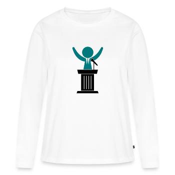 Un politicien parle à ses électeurs - T-shirt manches longues Premium bio Femme - blanc - Devant - Julia (174cm)