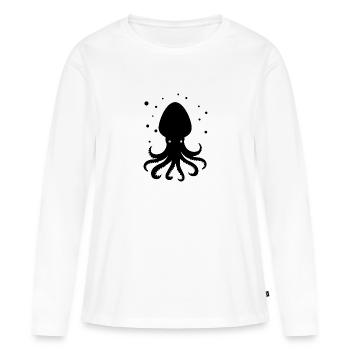 Octopus Octopus Zoo animal tentacules marins - T-shirt manches longues Premium bio Femme - blanc - Devant - Julia (174cm)